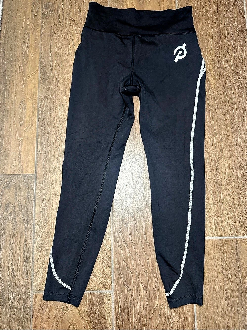 Peloton Show Up Tuxedo Stripe Legging Black Athletic Medium Like New